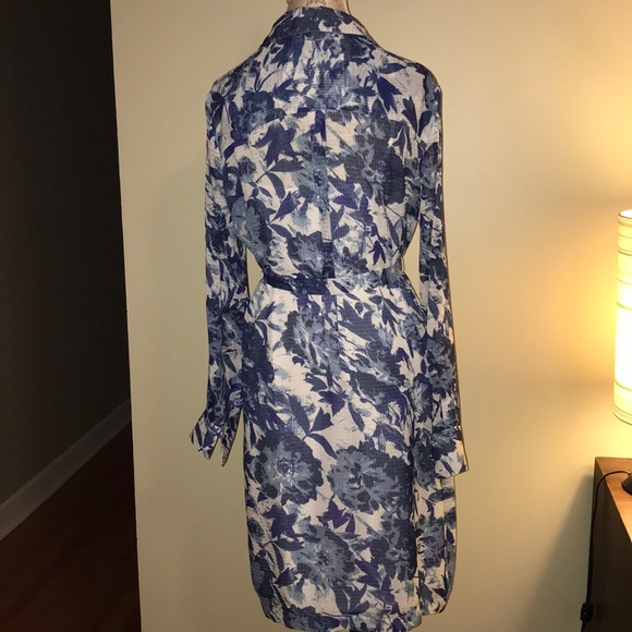 A Pea in the Pod Paris Blues Maternity Shirt Dress - Picture 6 of 8